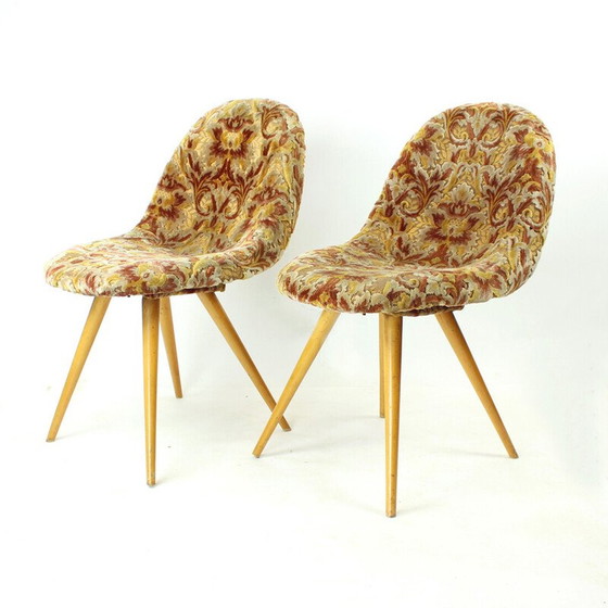 Image 1 of Paar Mid century Shell stoelen van Miroslav Navratil, Tsjecho-Slowakije 1960