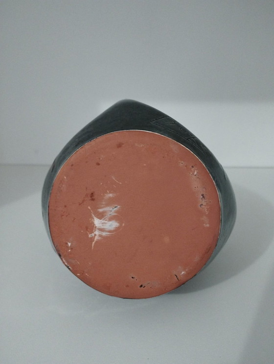 Image 1 of Geëmailleerde Vintage Vaas Gesigneerd Buxo Asymmetrische Vrije Vorm