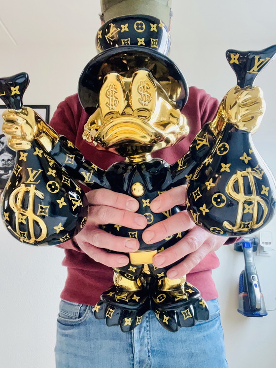 Image 1 of Dagobert Duck Kunstwerk Geld Sculptuur Uniek Lv