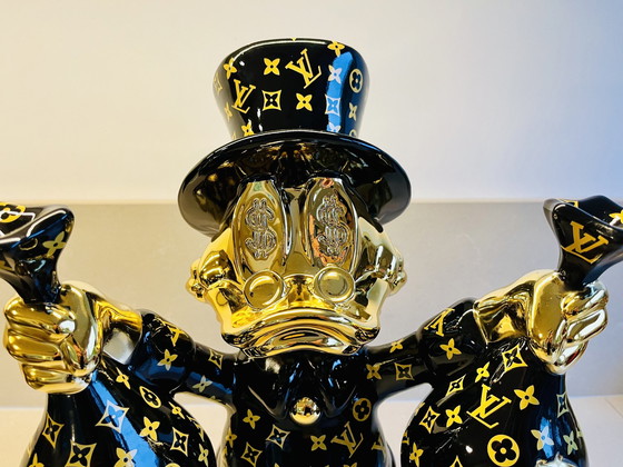 Image 1 of Dagobert Duck Kunstwerk Geld Sculptuur Uniek Lv