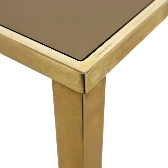 Image 1 of Belgo Chrom Dewulf Bijzettafel Plantentafel 23 Karaat Goud Rookglas Design