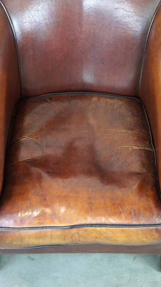 Image 1 of Vintage schapenleren clubfauteuil