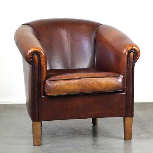 Vintage schapenleren clubfauteuil