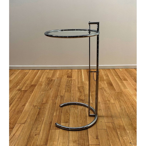 Image 1 of E1027 vintage metalen en glazen salontafel van Eileen Gray