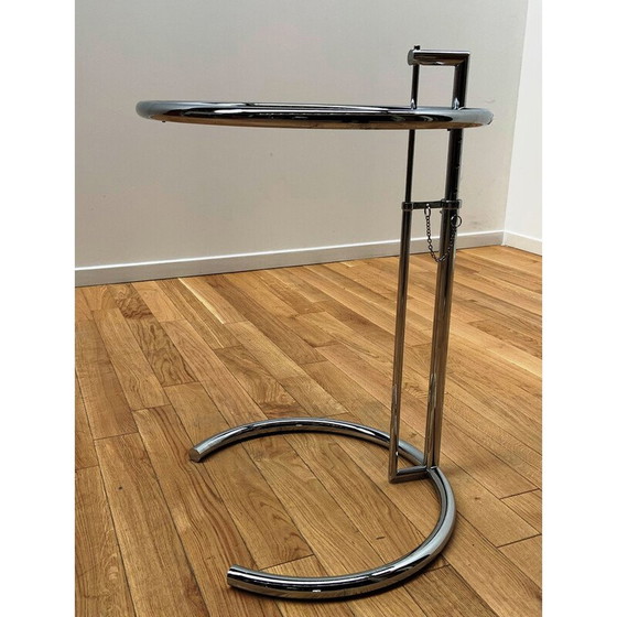 Image 1 of E1027 vintage metalen en glazen salontafel van Eileen Gray