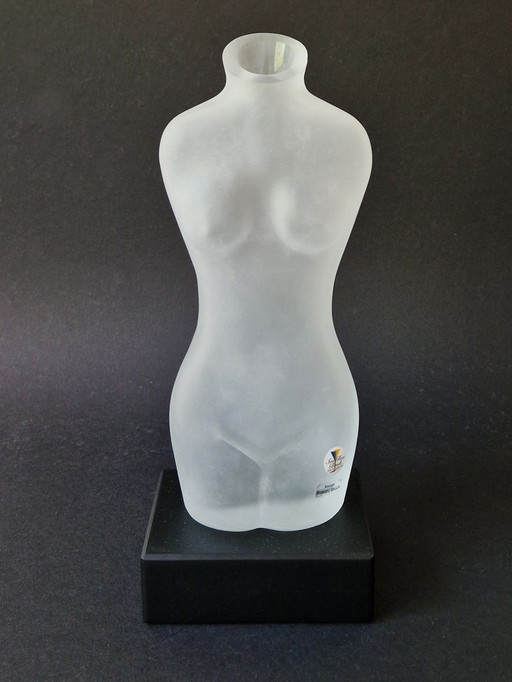 Sea Glasbruk - Vrouwelijk Torso By Renate Stock Op Houten Sokkel