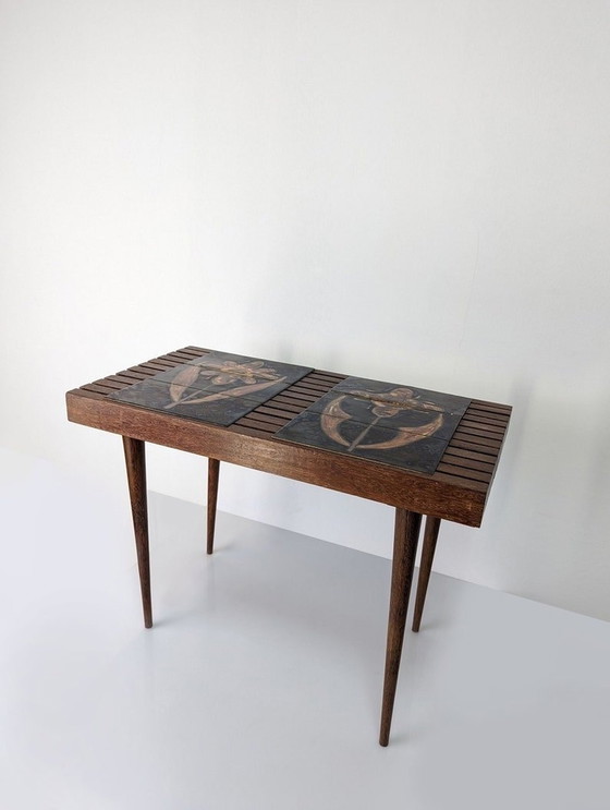 Image 1 of Deense Mel Smilow Stijl Tafel Met Keramiek