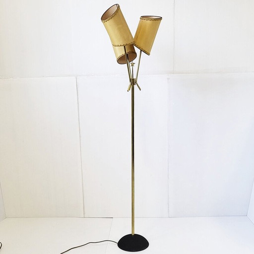 Vintage Arlus messing vloerlamp, jaren 1950