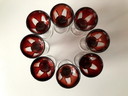 8 X Vintage Cristal D'Arques Luminarc Ruby Red Borrel- Of Shotglaasjes