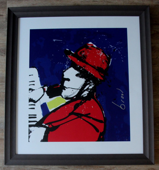 Image 1 of Herman Brood - ingelijste zeefdruk: Ik(nette lijst)