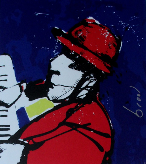 Image 1 of Herman Brood - ingelijste zeefdruk: Ik(nette lijst)