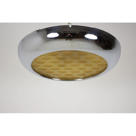 Image 1 of Vintage bauhaus glas en chromen ophanging door Josef Hurka voor Napako, Tsjecho-Slowakije 1940