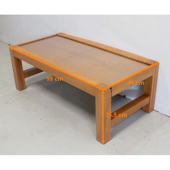 Image 1 of Vintage modulaire salontafel in massief essenhout, 1970