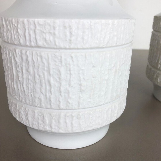 Image 1 of Set van 2 vintage porseleinen Op Art vazen van Richard Scharrer voor Thomas