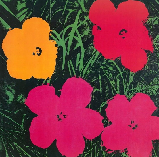 Image 1 of Zeefdruk - Bloemen - Andy Warhol - Pop Art