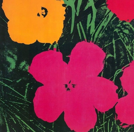 Image 1 of Zeefdruk - Bloemen - Andy Warhol - Pop Art