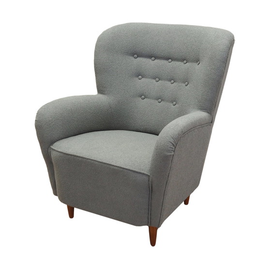 Image 1 of Grijze fauteuil, Scandinavisch ontwerp, Productie: Denemarken