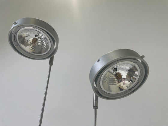 Image 1 of design vloerlamp met dubbele spot