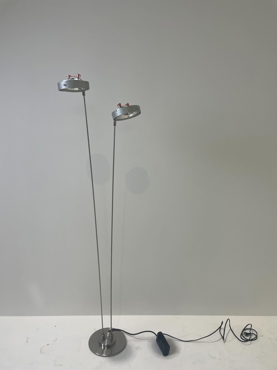 Image 1 of design vloerlamp met dubbele spot