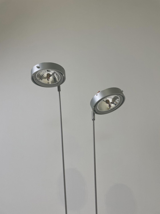 Image 1 of design vloerlamp met dubbele spot