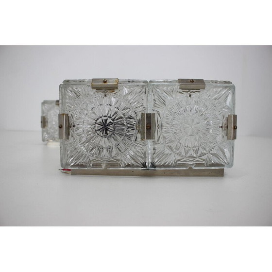 Image 1 of Paar glazen wand- of plafondlampen uit Mid Century , 1970