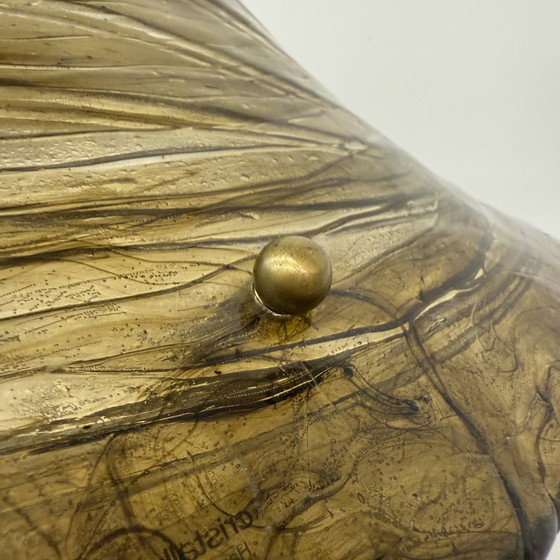 Image 1 of Mid Century Hanglamp Lucide Met Messing Detail 1970S