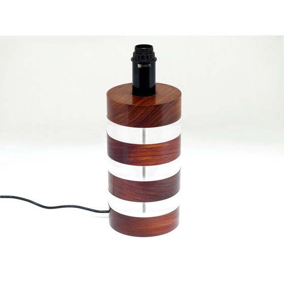 Image 1 of Vintage lamp in plexi en hout van Felice Antonio Botta, 1980