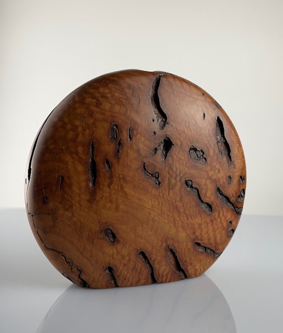 Image 1 of Blackbutt Burl Houten Vaas Met Handtekening