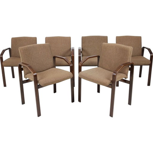 Set van 6 vintage lounge stoelen van Národní podnik Holešov voor Ton, Tsjecho-Slowakije 1993