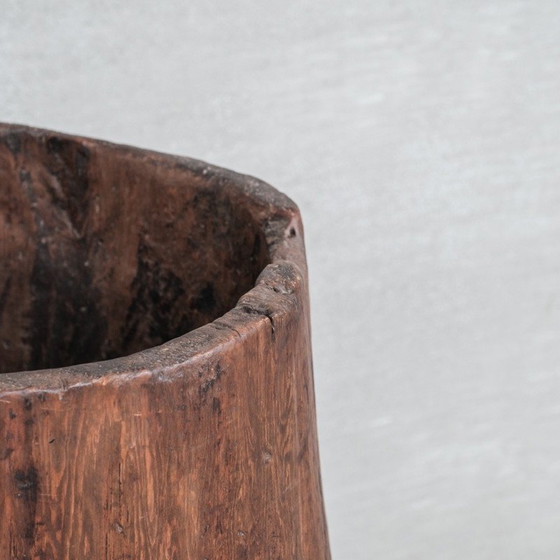 Image 1 of Vintage houten plantenbak en ijzeren boomstam, België 1950