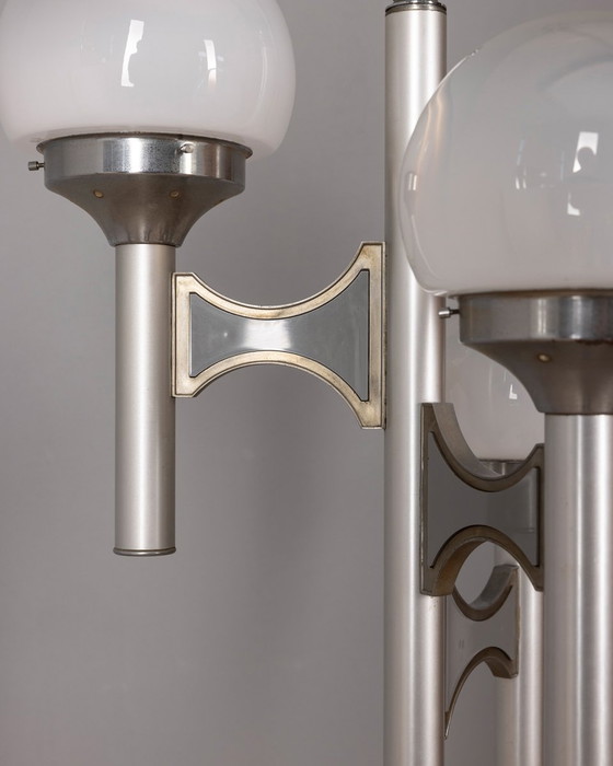 Image 1 of Vintage 70S vloerlamp met drie lampen in glas Sciolari stijl