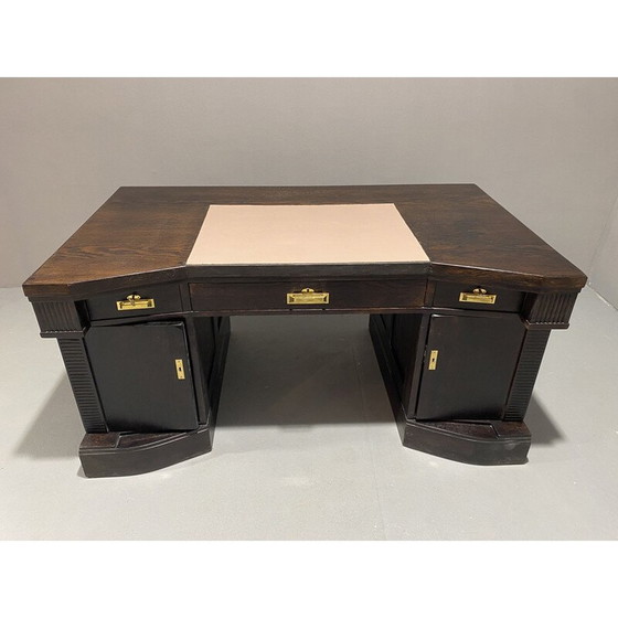 Image 1 of Eikenhouten bureau uit de Weense Secessie, Mid century