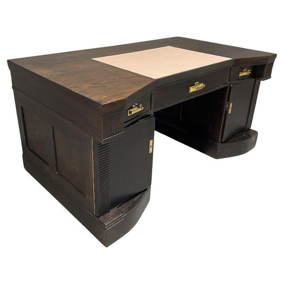 Image 1 of Eikenhouten bureau uit de Weense Secessie, Mid century