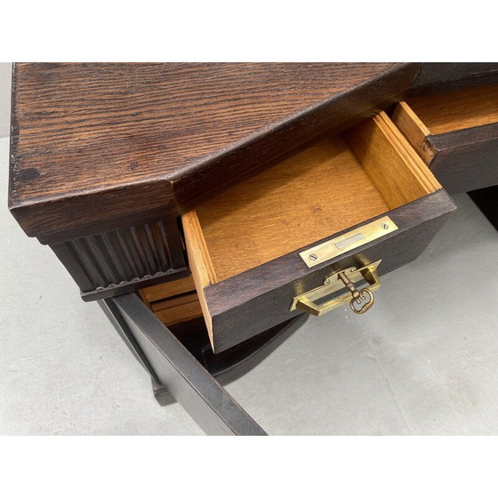 Image 1 of Eikenhouten bureau uit de Weense Secessie, Mid century