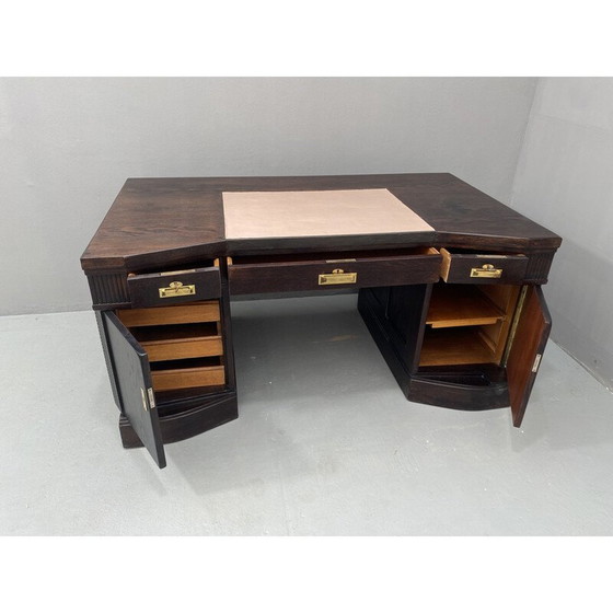 Image 1 of Eikenhouten bureau uit de Weense Secessie, Mid century