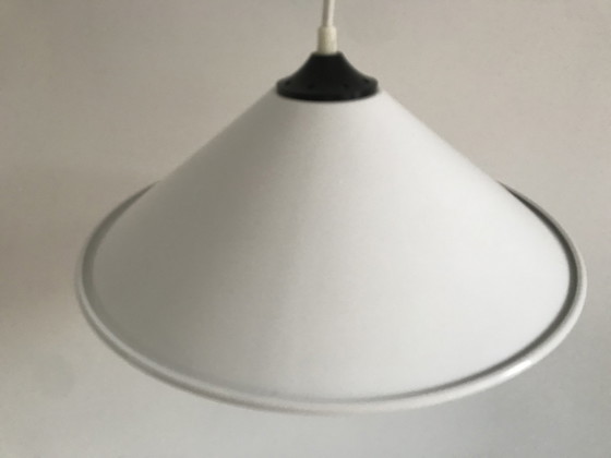 Image 1 of 2 x Vintage Wit conische hanglamp jaren '80