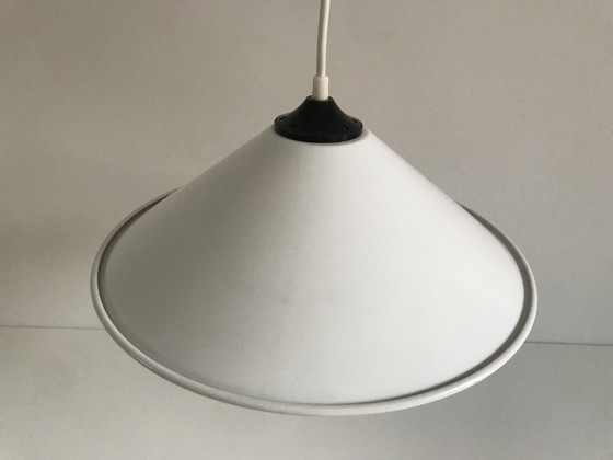 Image 1 of 2 x Vintage Wit conische hanglamp jaren '80