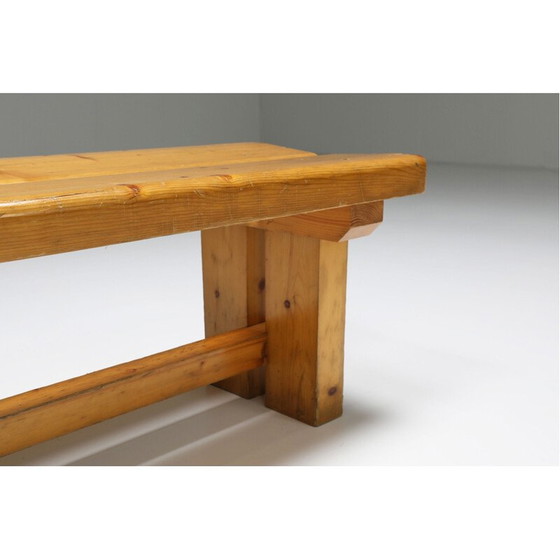 Image 1 of Vintage grenen bank van Charlotte Perriand voor Les Arc, Frankrijk 1970