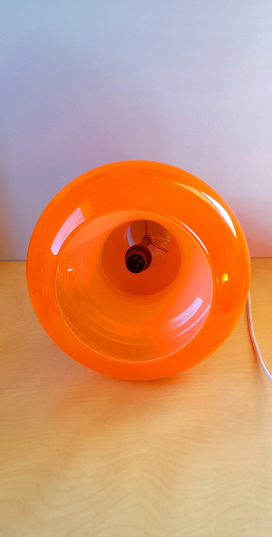 Image 1 of Hanglamp in oranje opaline, Massimo Vignelli 1970.