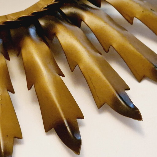 Vintage zonvormige metalen spiegel, 1950