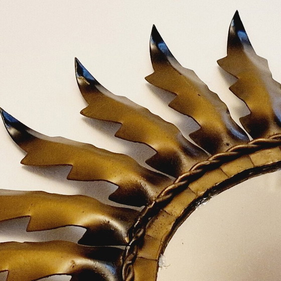 Image 1 of Vintage zonvormige metalen spiegel, 1950