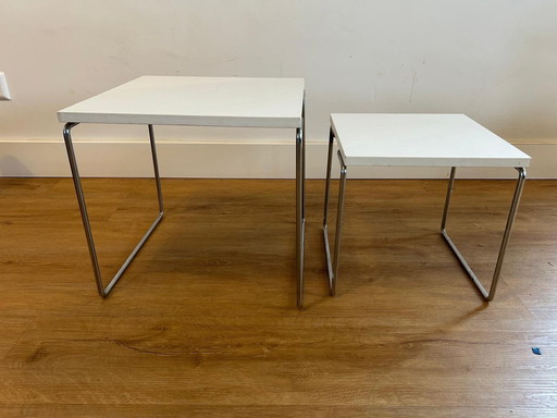 Set bijzettafels Brabantia wit (vintage)