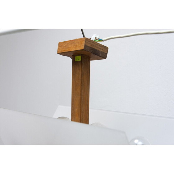 Image 1 of Vintage glazen en beuken hanglamp voor Krásná Jizba, Tsjecho-Slowakije 1950