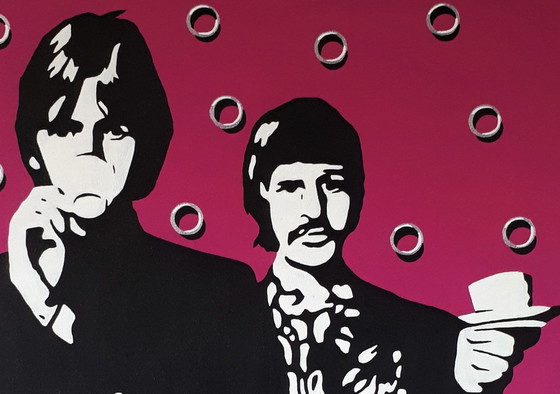 Image 1 of Frances Eckhardt - The Beatles schilderij 80x90 cm