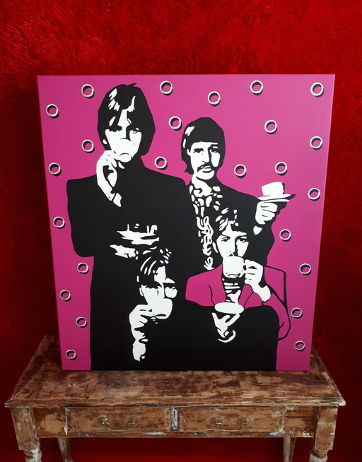 Frances Eckhardt - The Beatles schilderij 80x90 cm