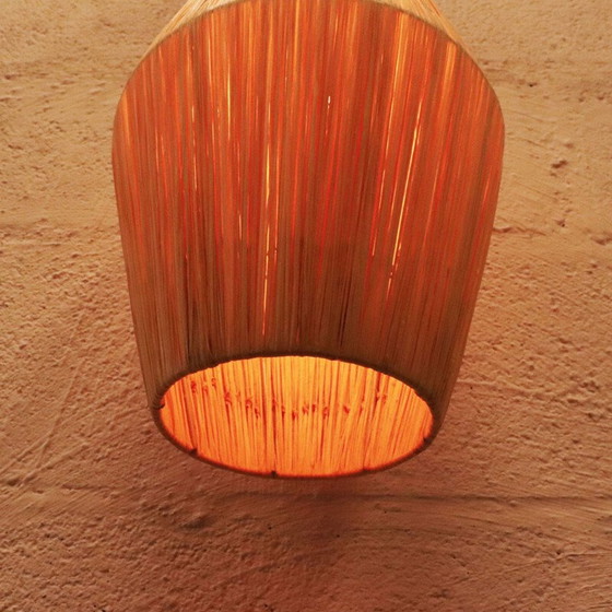Image 1 of Vintage metalen 'Raphia' hanglamp, Zweden 1960