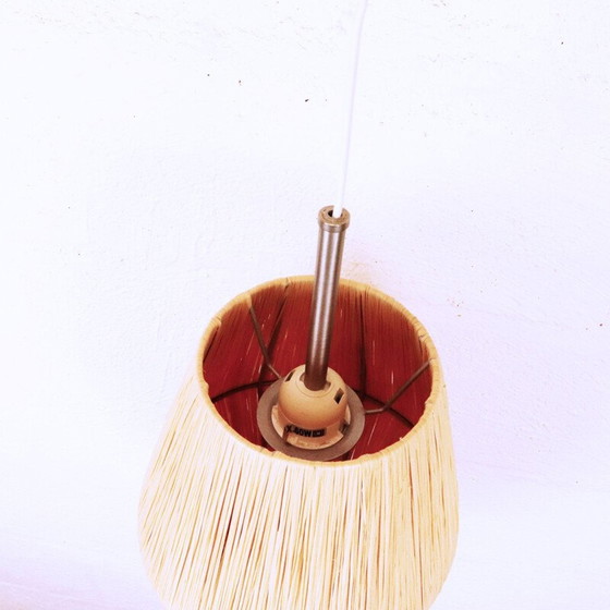 Image 1 of Vintage metalen 'Raphia' hanglamp, Zweden 1960