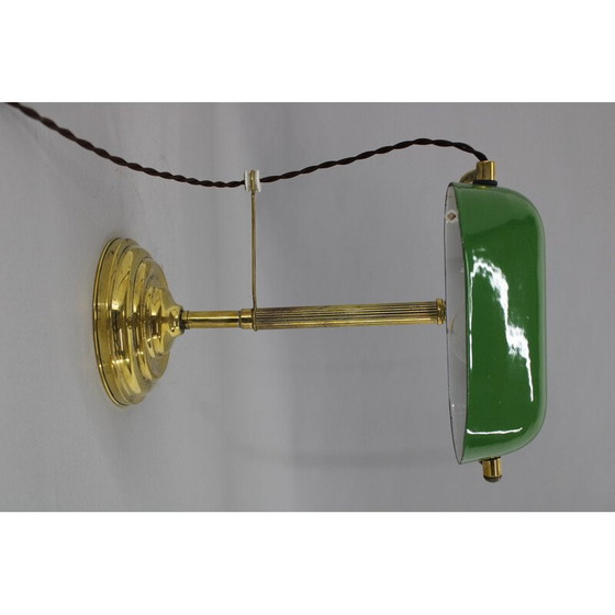 Image 1 of Vintage Art Deco messing bankiers tafellamp, Tsjecho-Slowakije 1930