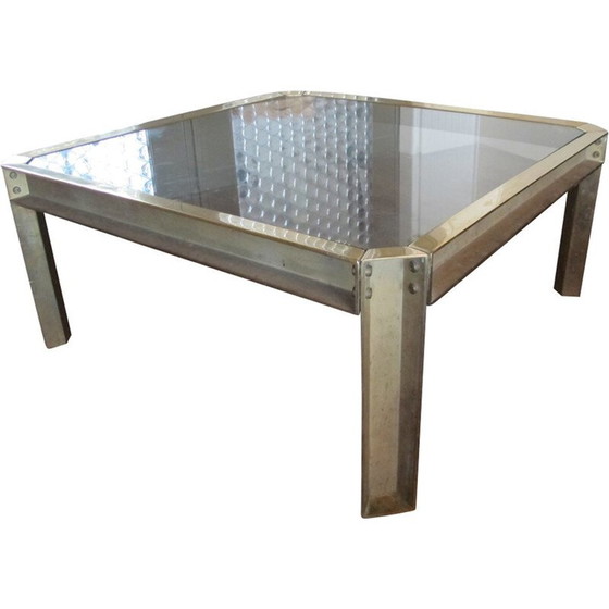 Image 1 of Vintage ambassade salontafel van messing door Peter Ghyczy, 1970