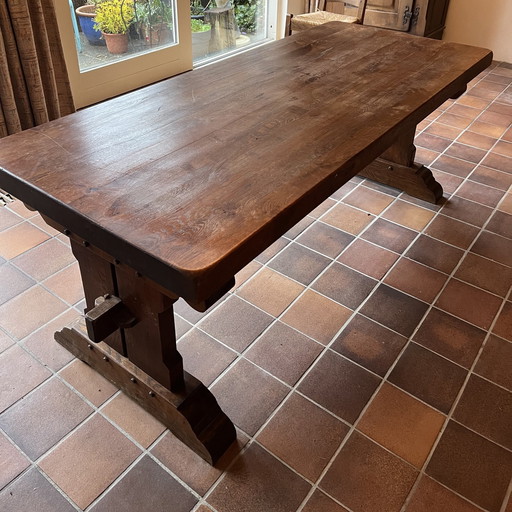 Brutalist Vintage Kloostertafel / Eettafel